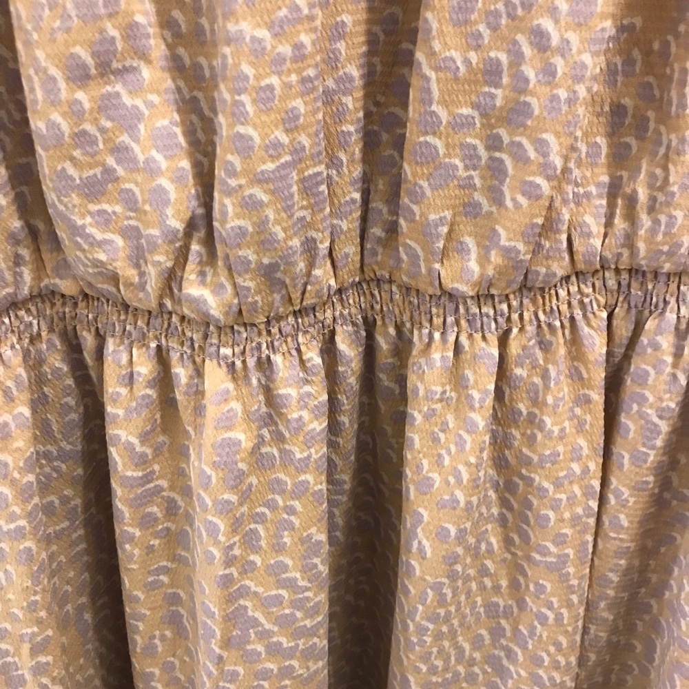 Anthropologie Current Air Off Shoulder Dress XS purple tan ruffles - Picture 4 of 9